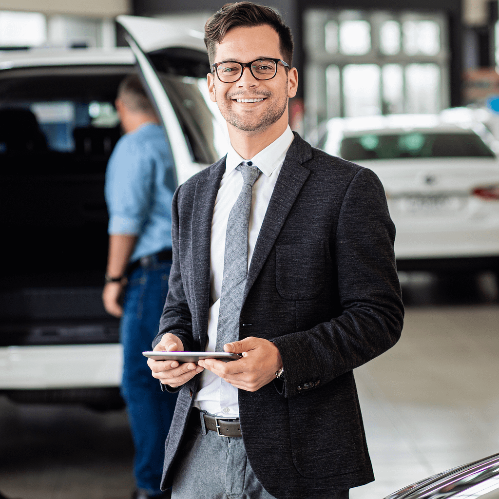 Car Sales Manager sending a personal video message