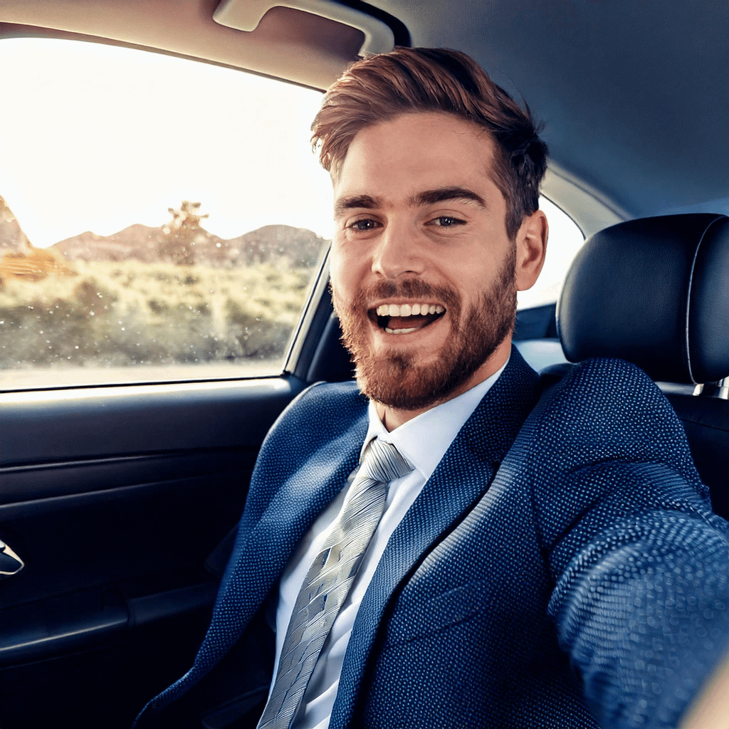 Car Salesman sending a personal video message