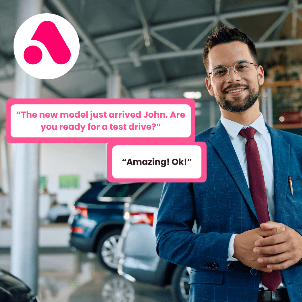 Car Salesman sending a personal video message