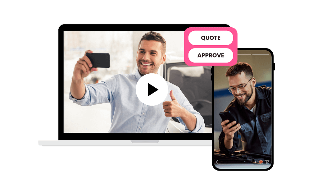 Technician sending a personal video message