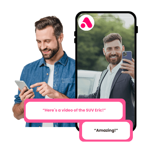 Car Salesman sending a personal video message